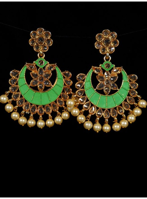 Reverse Ad Earrings With Meenakari Work